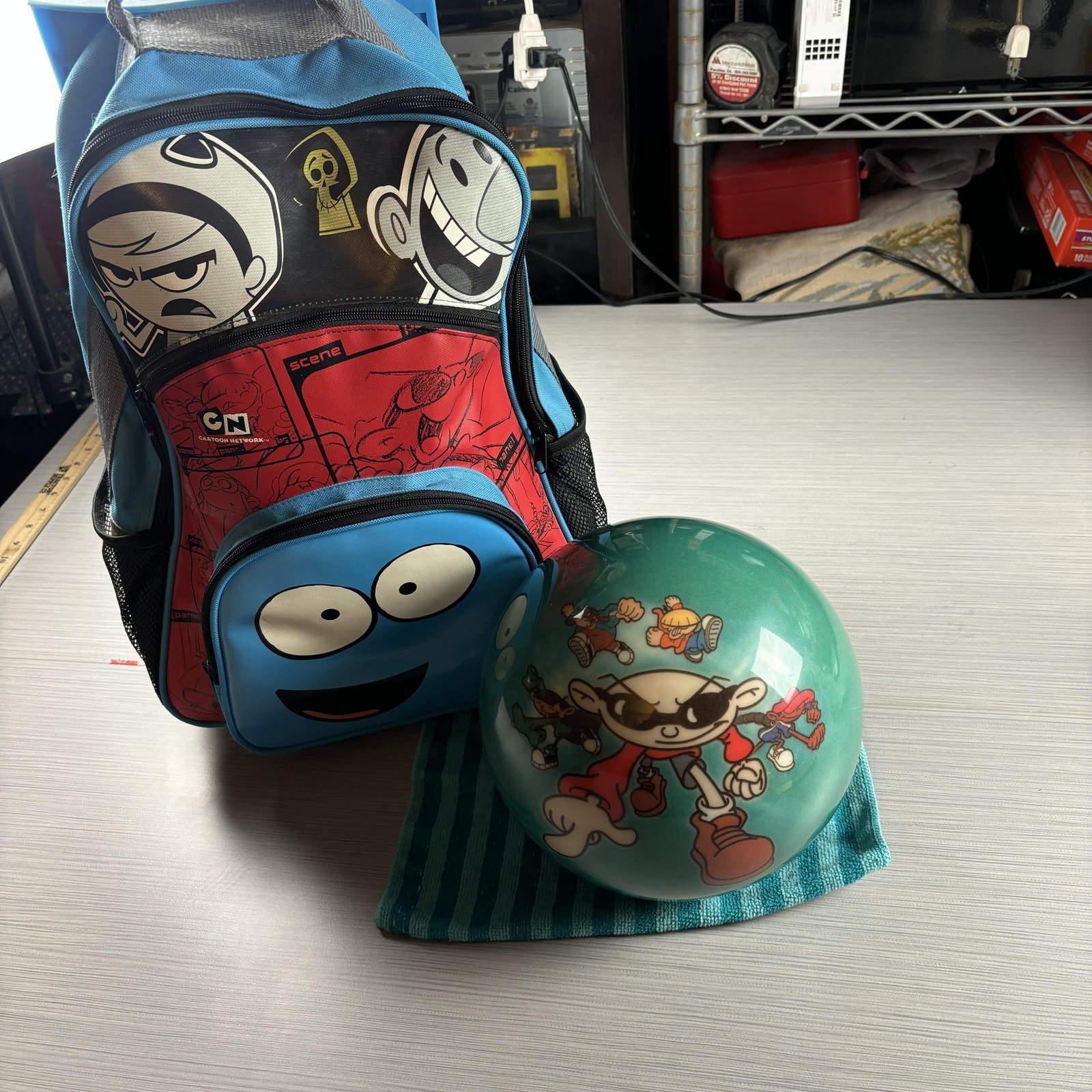 Cartoon Network Codename Kids Next Door Bowling Ball W Bag Billy Mandy Vtg Y2k