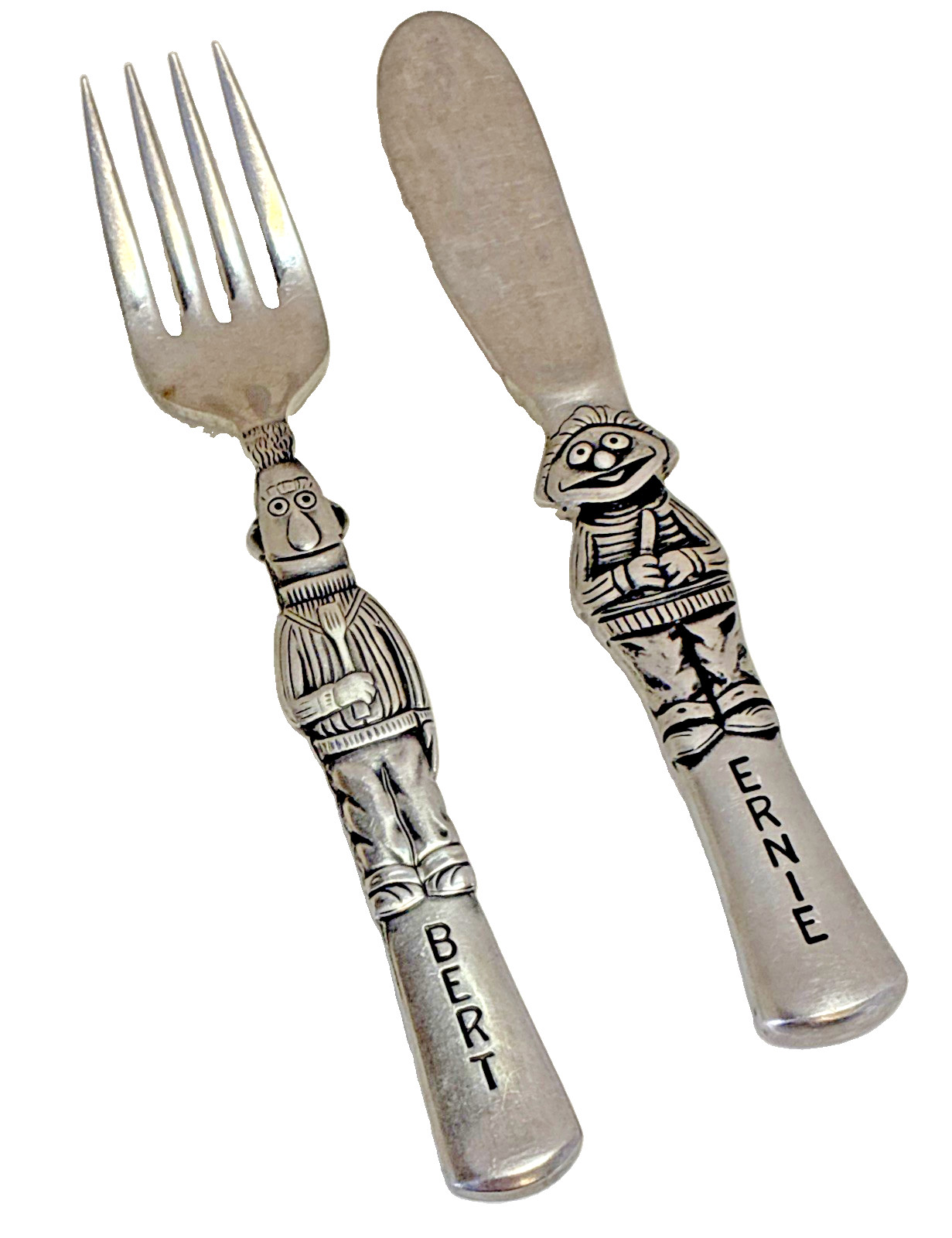 VTG Gorham Japan Muppets Bert & Ernie Childs Flatware Set Fork & Knife Sesame St
