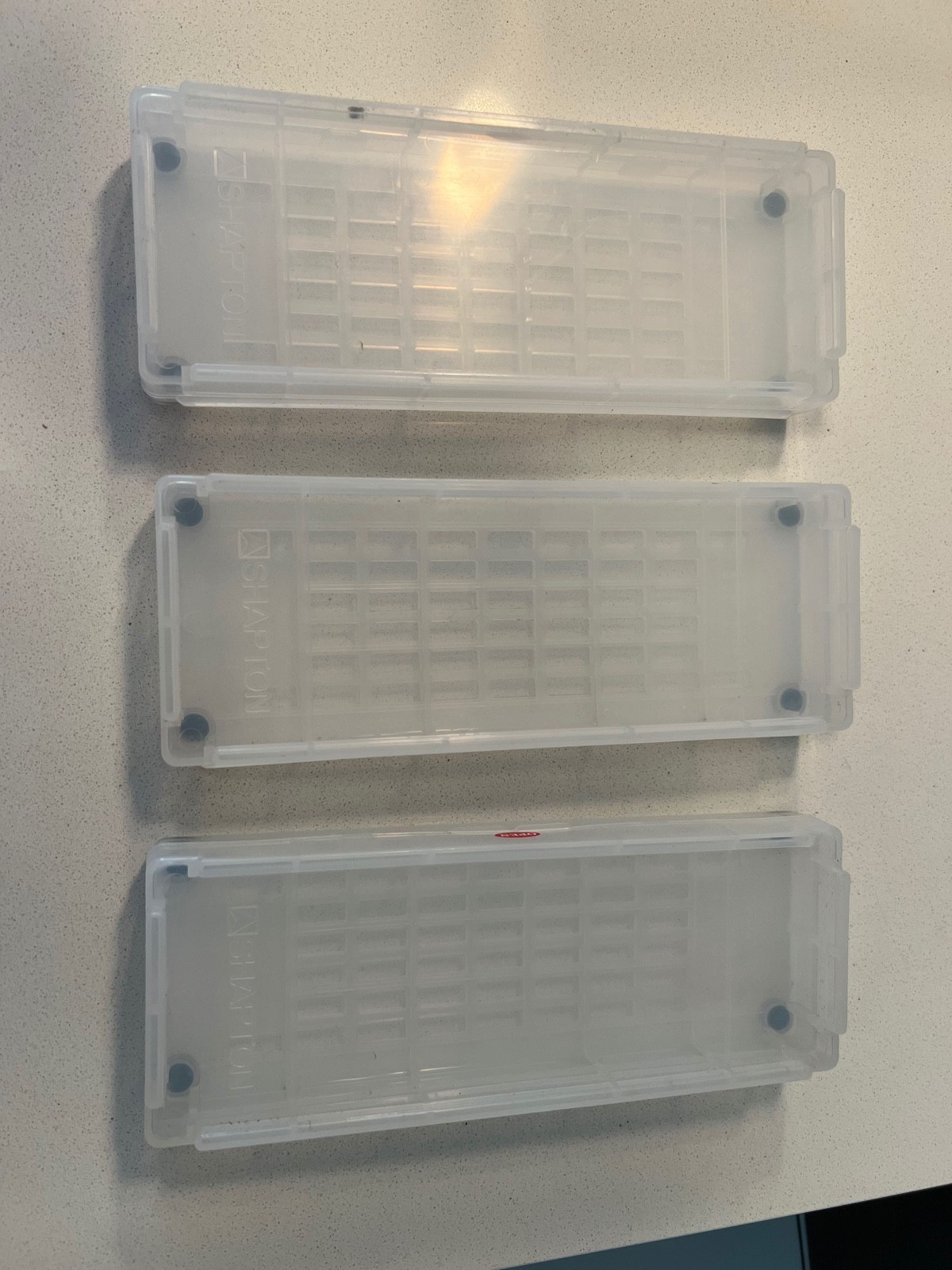 Three (3) Shapton Pro Series Sharpening Stone Replacement Box - New