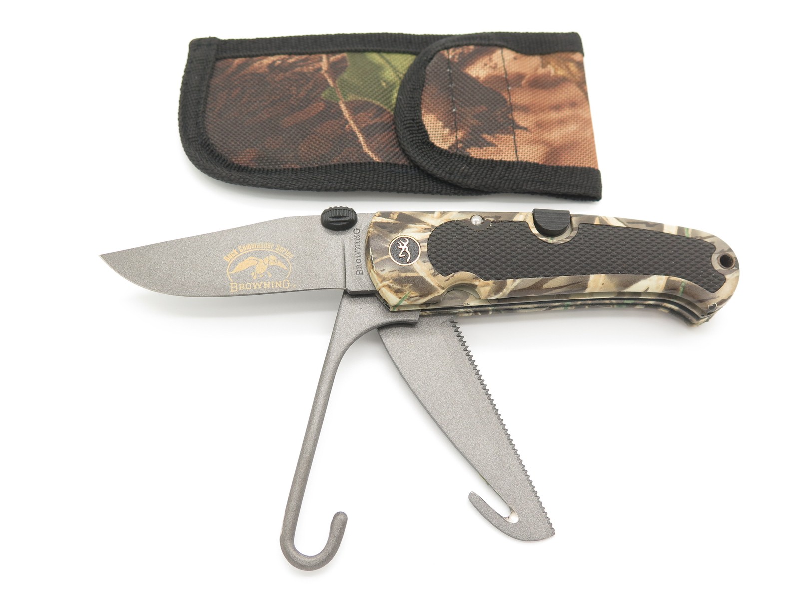 Vtg Browning 631 Duck Commander Seki Japan Folding Bird Hunter Lockback Knife