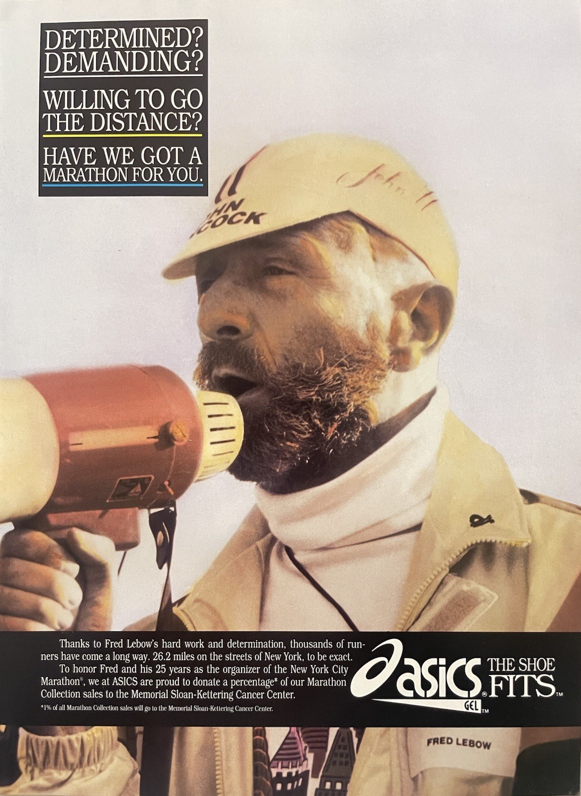 Asics Ad                   FRED LEBOW organizer of the NEW YORK CITY MARATHON