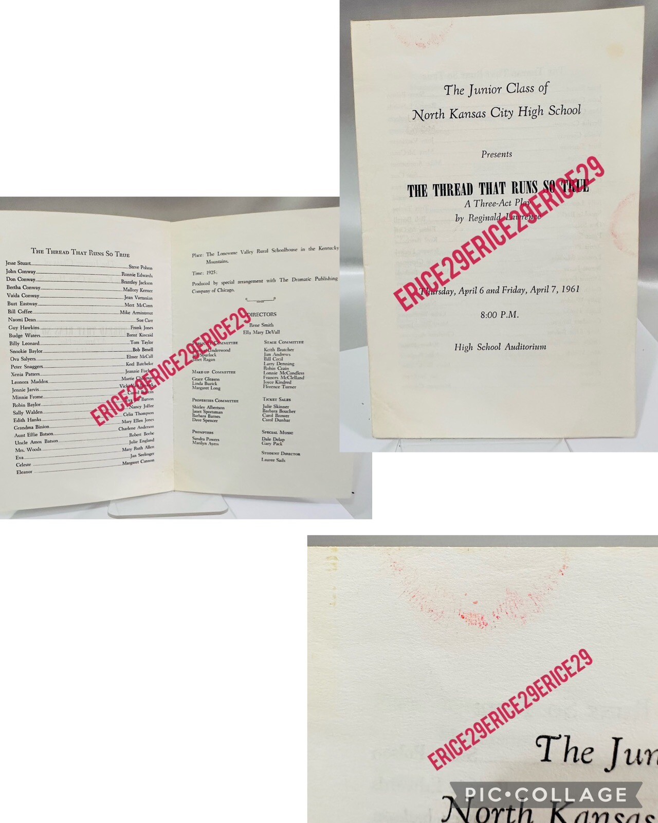 1961 North Kansas City High School Missouri Play “The Thread That Runs So True”