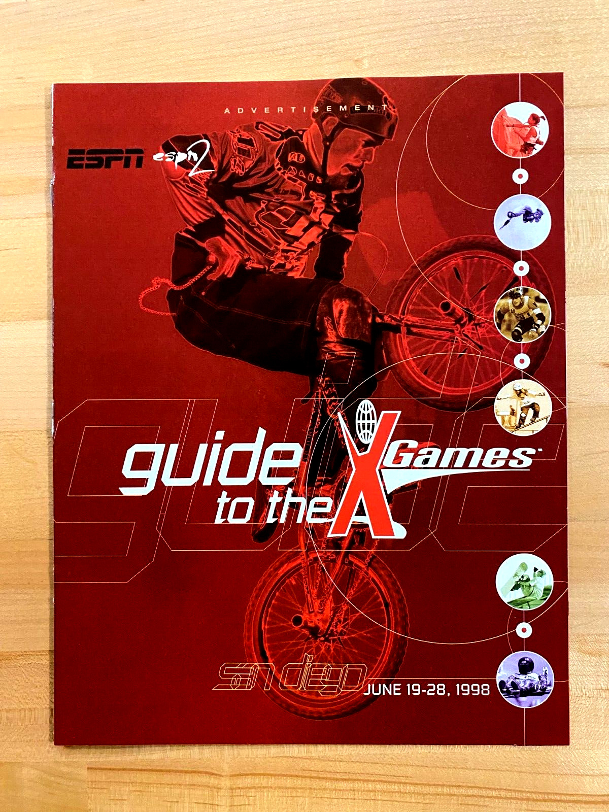 1998 Vintage Print Guide To The XGames ESPN ESPN2 8-1/2\