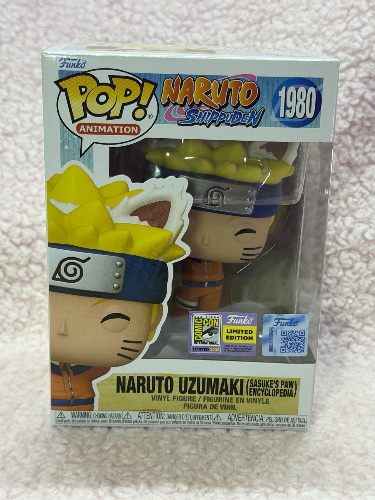 Funko Pop Naruto Uzumaki (Sasuke’s Paw) 2025 SDCC *CON STICKER* in Protector