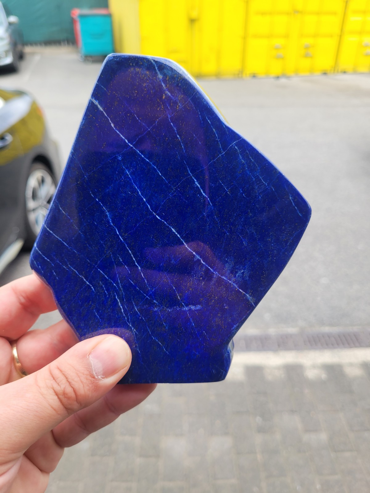 LAPIS LAZULI FREEFORM SLAB CRYSTAL AFGHANISTAN 500G GRADE AAA QUALITY BIG LUMP