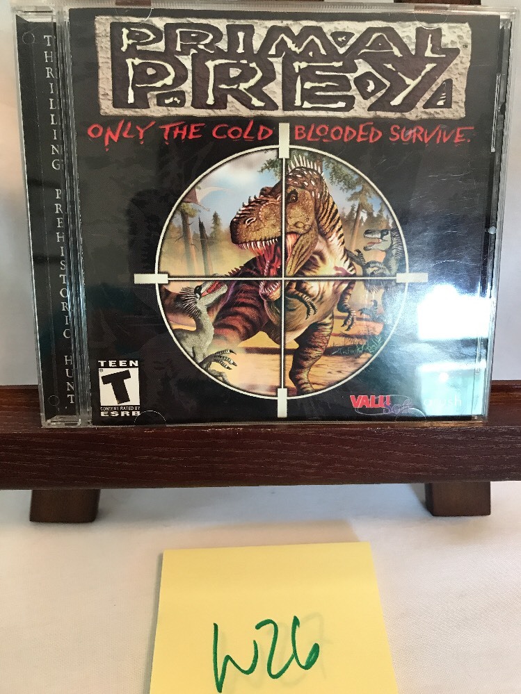 Primal Prey PC CD  18 Powerful Weapons Including a Rail Gun Dinosaurs FREE S/H