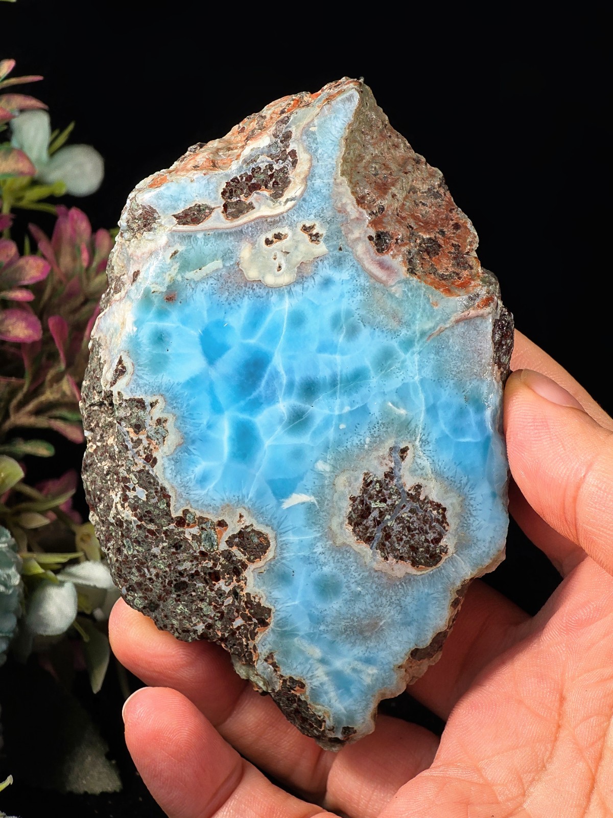 250G SUPER BLUE LARIMAR STONE ROUGH RAW MINERAL SPECIMEN RARE CRYSTAL COLLECTION