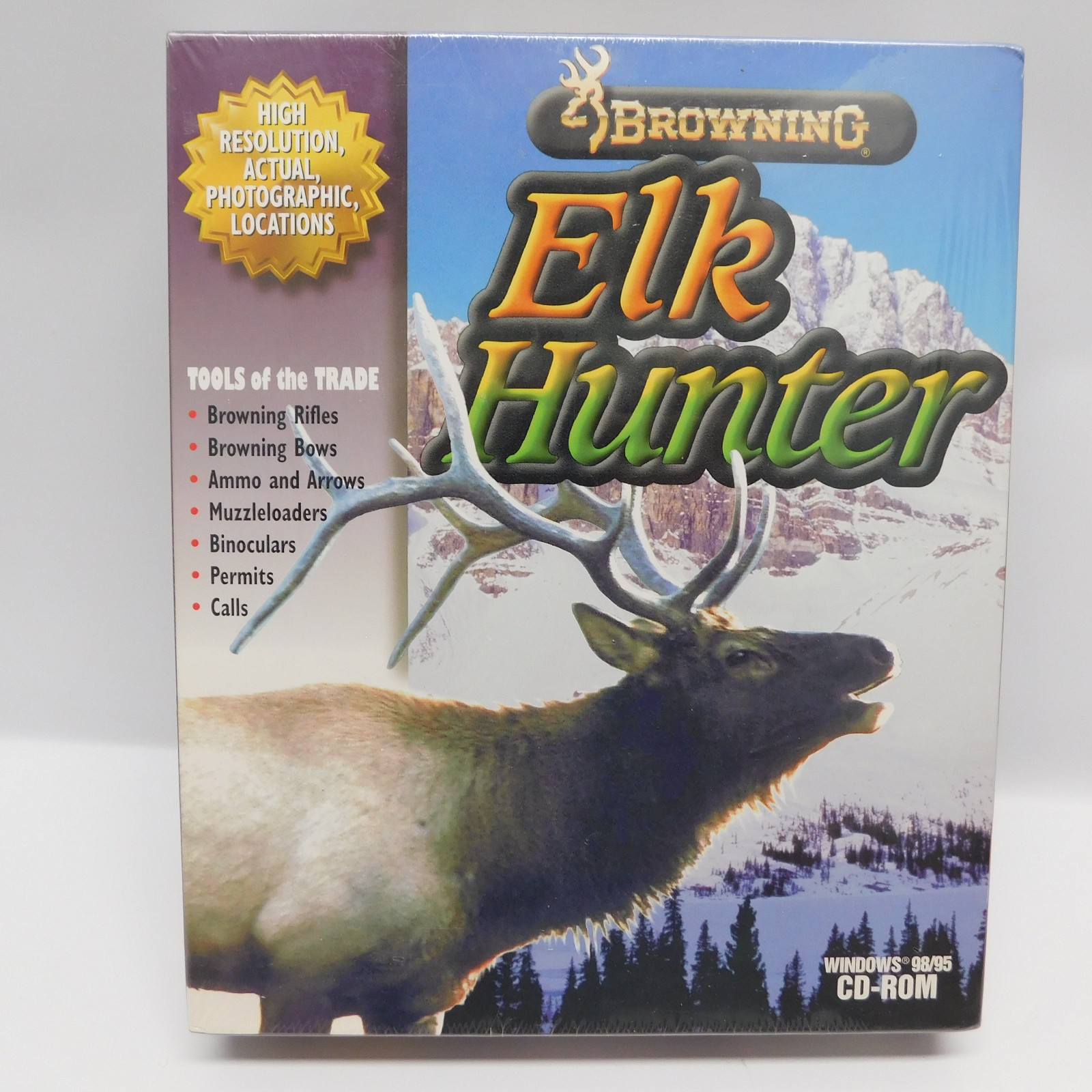Browning CD-ROM PC Game - ELK HUNTER - CD Disk for Windows 95 or 98 – New/Sealed