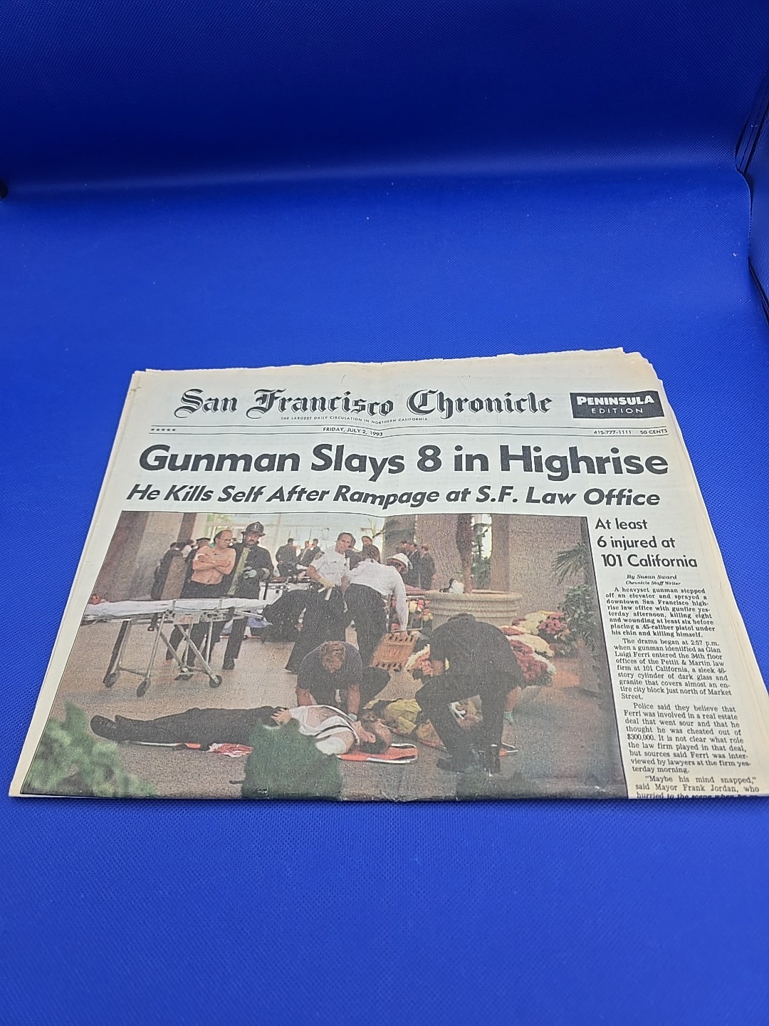 Sam Francisco Chronicle Gunman Slays 8 in Highrise July 2 1993
