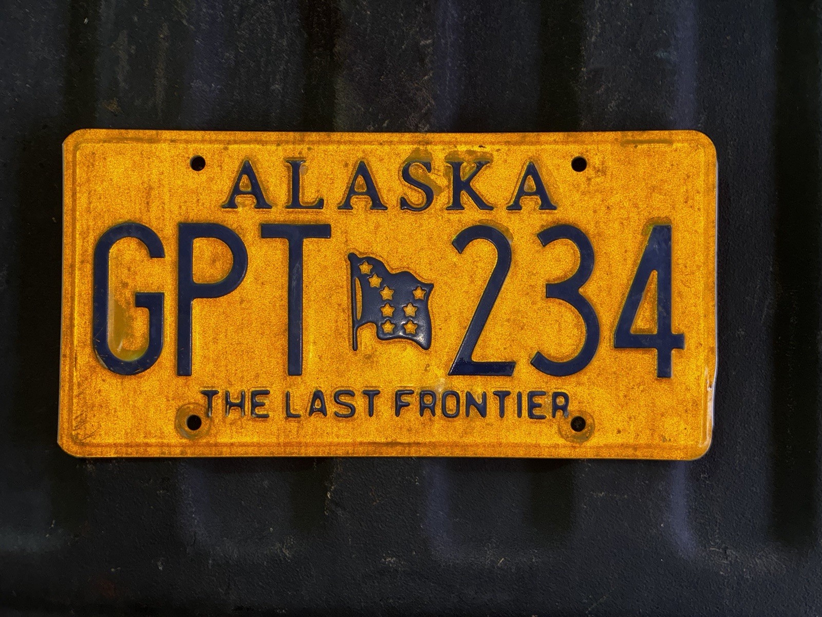 Vintage Alaska License Plate – “The Last Frontier” – Collectible