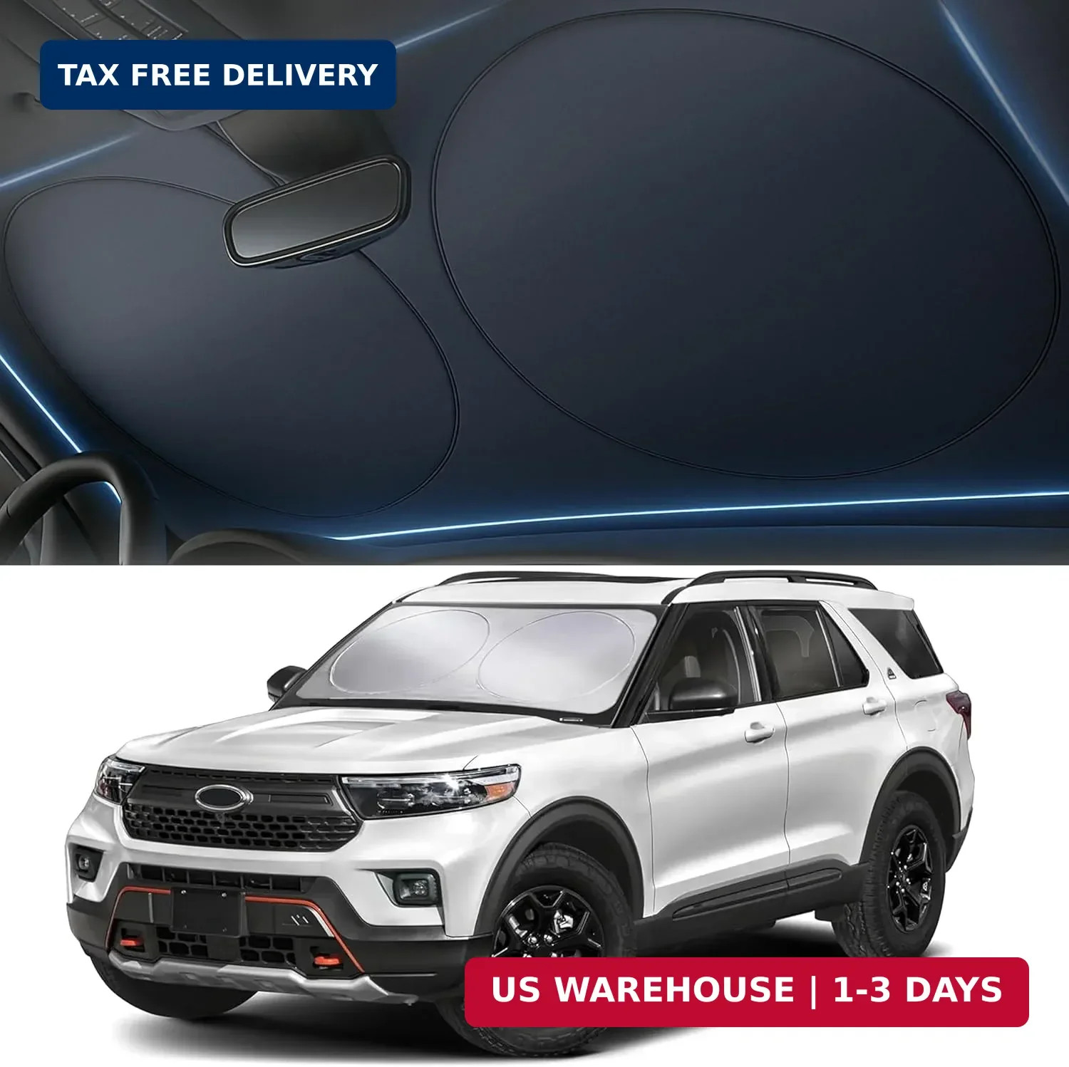 Windshield Sun Shade, Foldable Car Window Shades, 280T Visor Shade