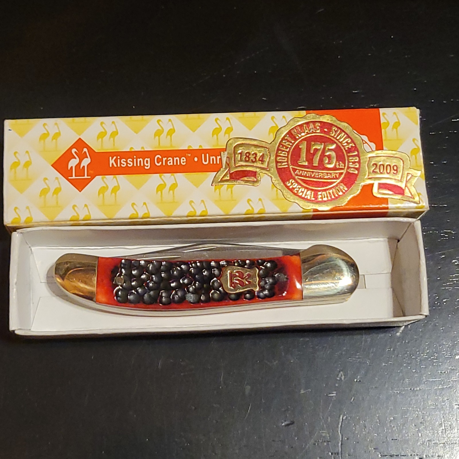 Vtg Kissing Crane 175th Anniversary Red Baron 2 Blade Pocket Knife #KC6214RD 