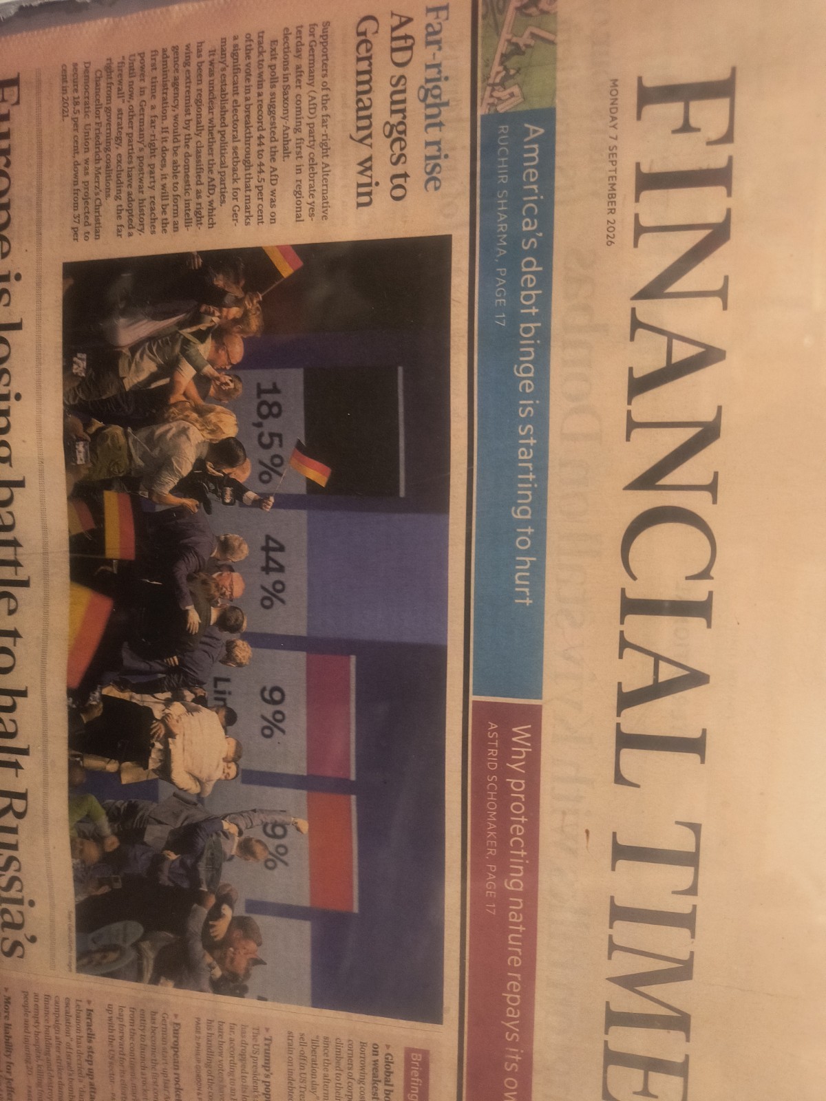 The Financial Times Monday 7 September 2026