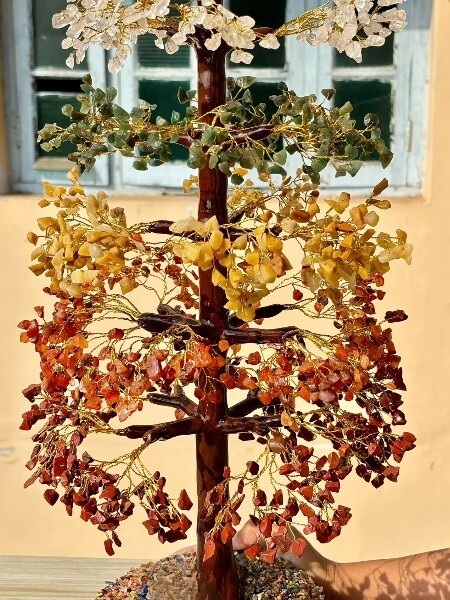 Large Seven Chakra Crystal Tree Handmade Crystal Home Office Decorative