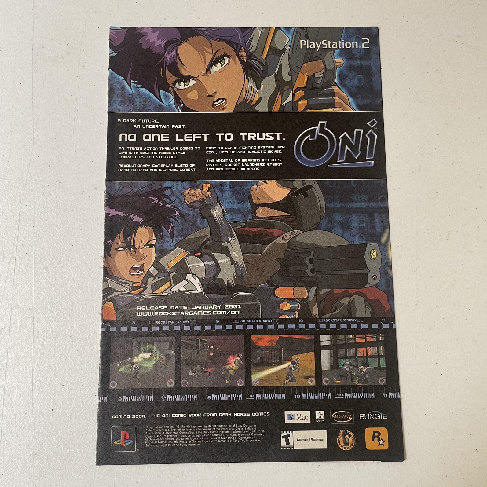 Oni PlayStation 2 Bungie PS2 PC Print Ad/Poster Promo Ad Bungie Rockstar Gaming