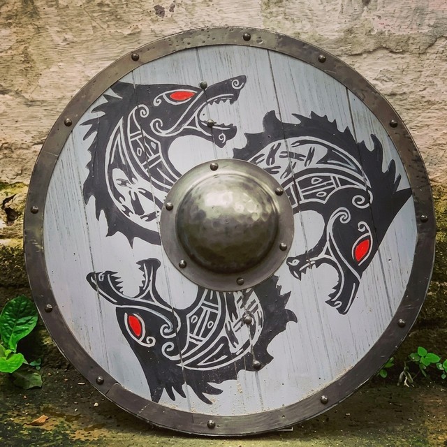 Handmade Wooden Shield Custom Shield Design Decorative Wall Hanging