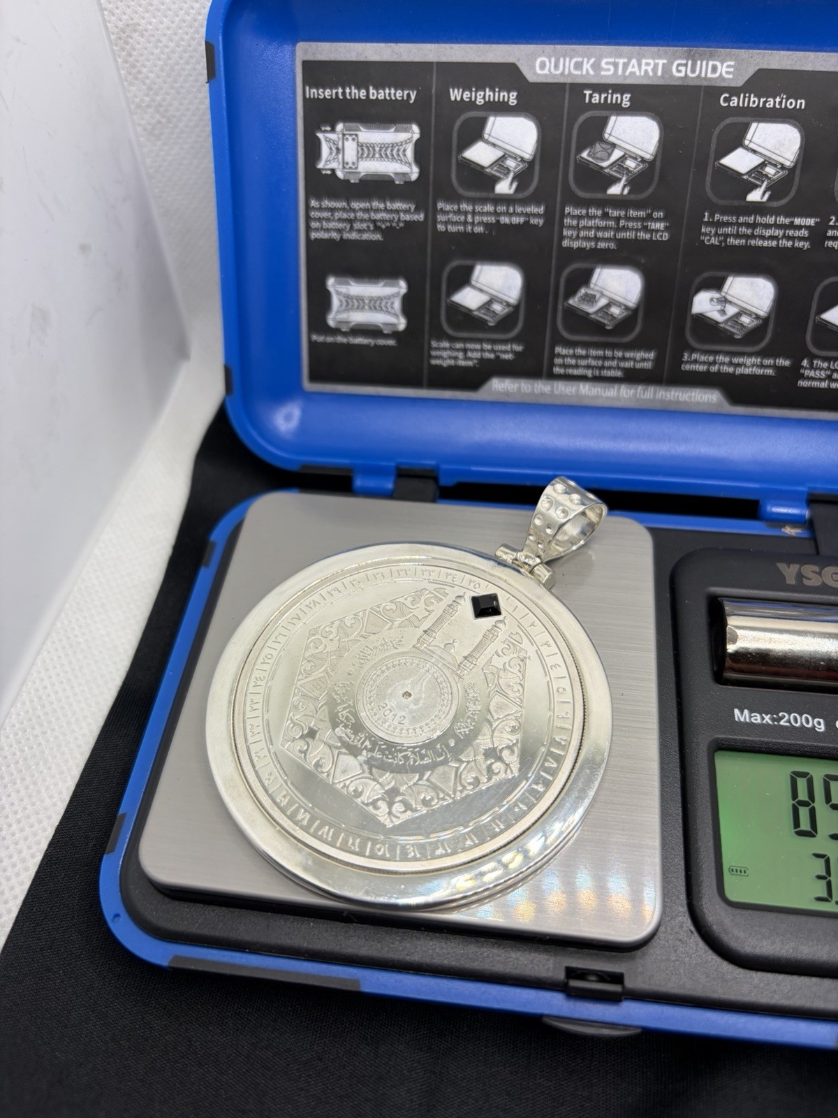 islamic mecca kaaba Pendant / Very Heavy Solid Silver . Magnificent Pendant