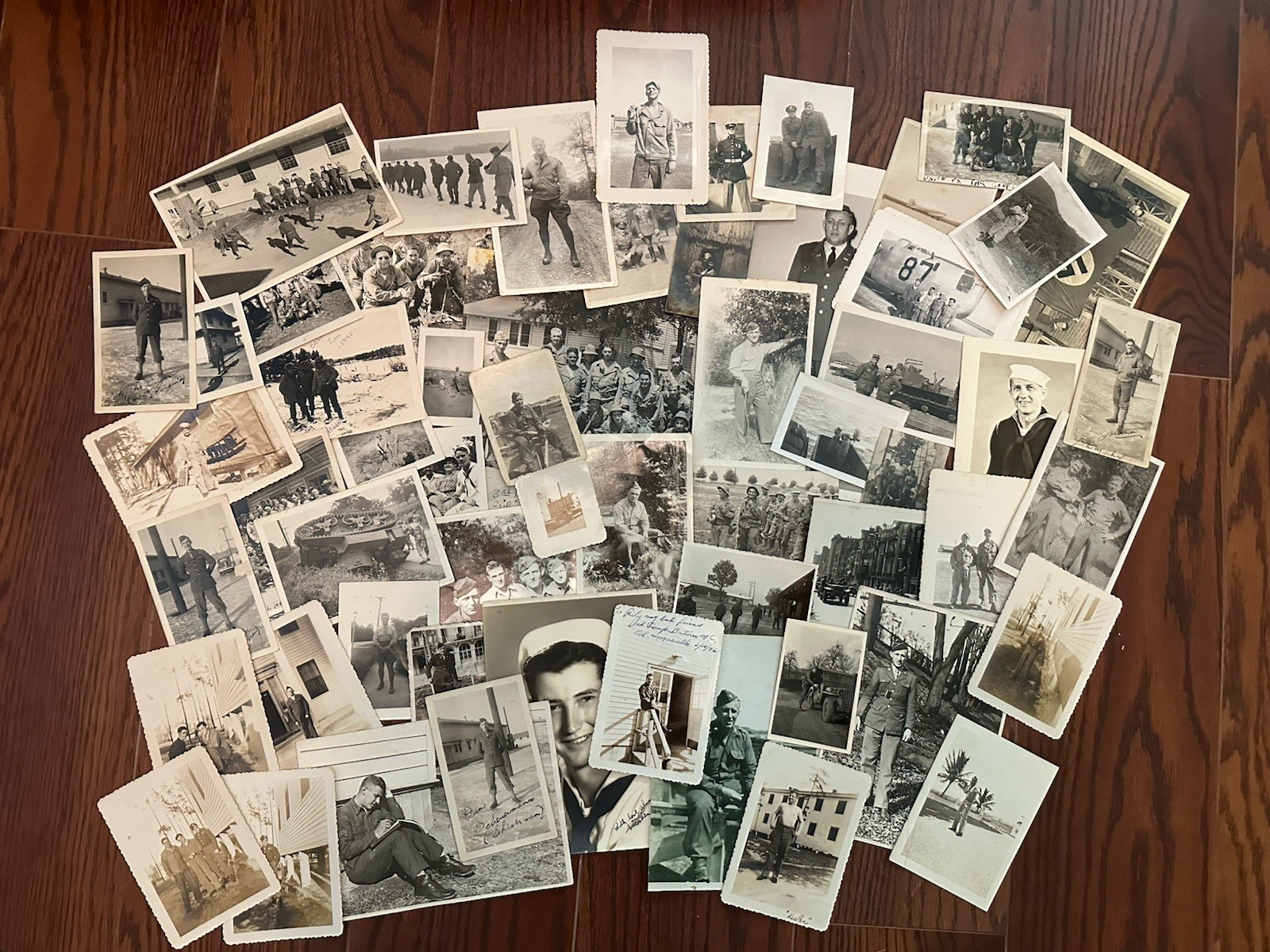 WWII B&W Photos Large Lot 60 Photos Soldiers Military Navy