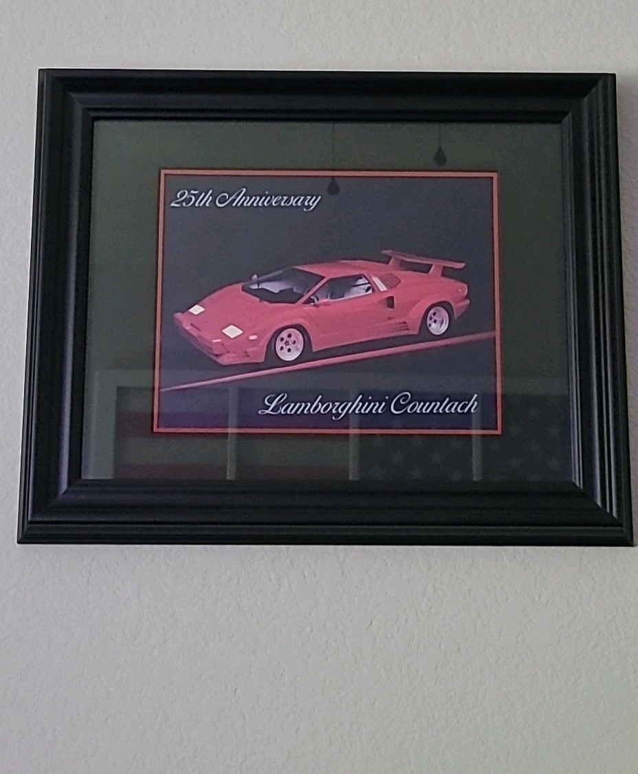 Lamborghini Countach 25th Anniversary Picture And Frame 14 x 17