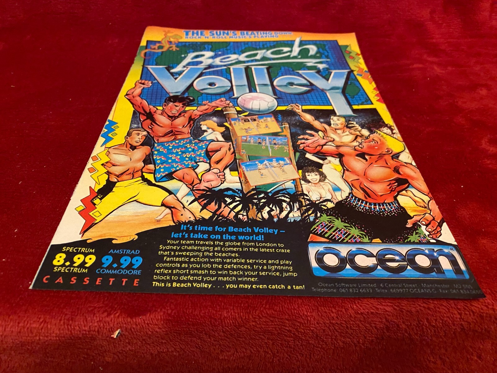 GAME19 COMPUTER GAME ADVERT 11X8 BEACH VOLLEY SPECTRUM COMMODORE AMSTRAD