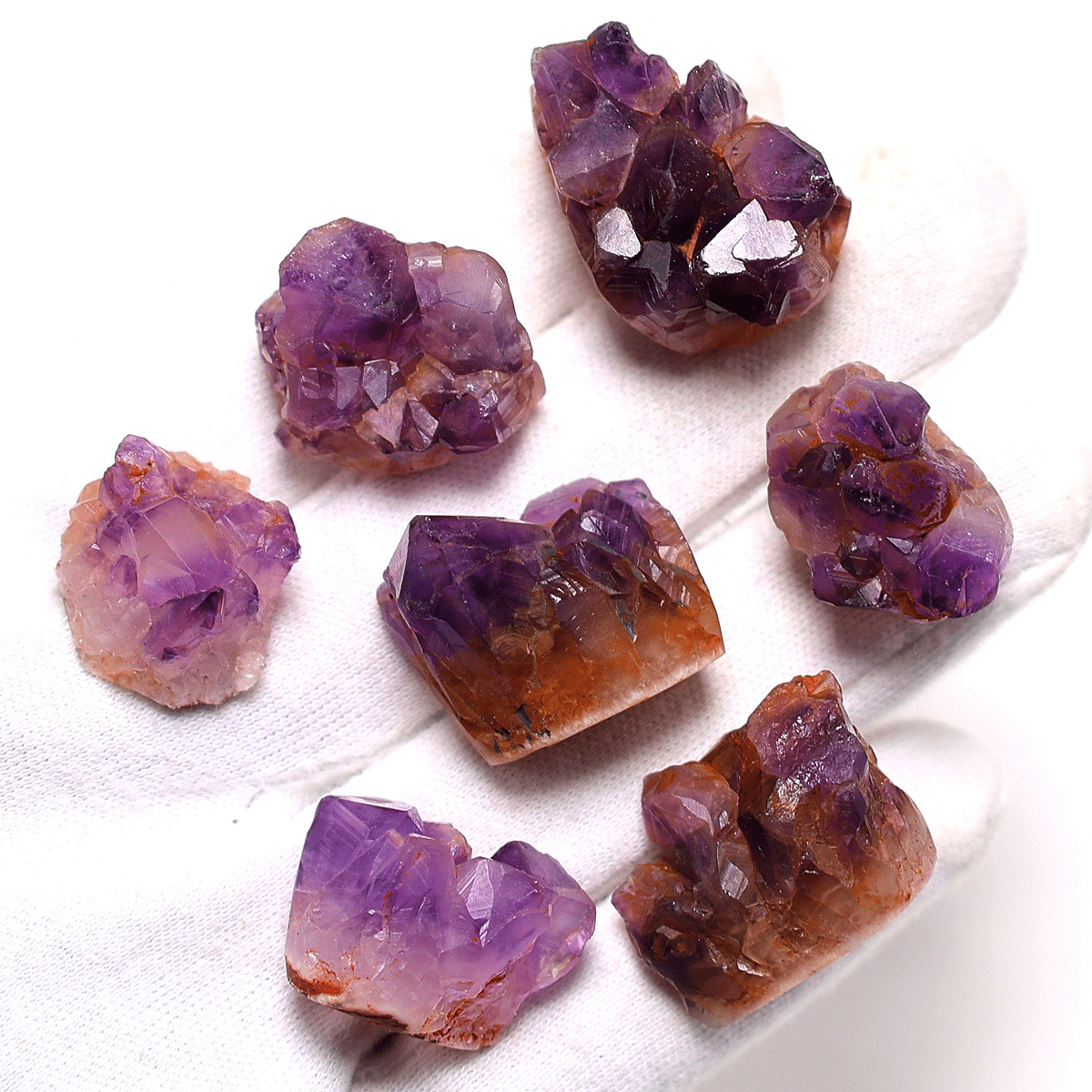 7 PC Natural Amethyst Collectible Raw Druzy Hi-Quality Crystals Mineral Specimen