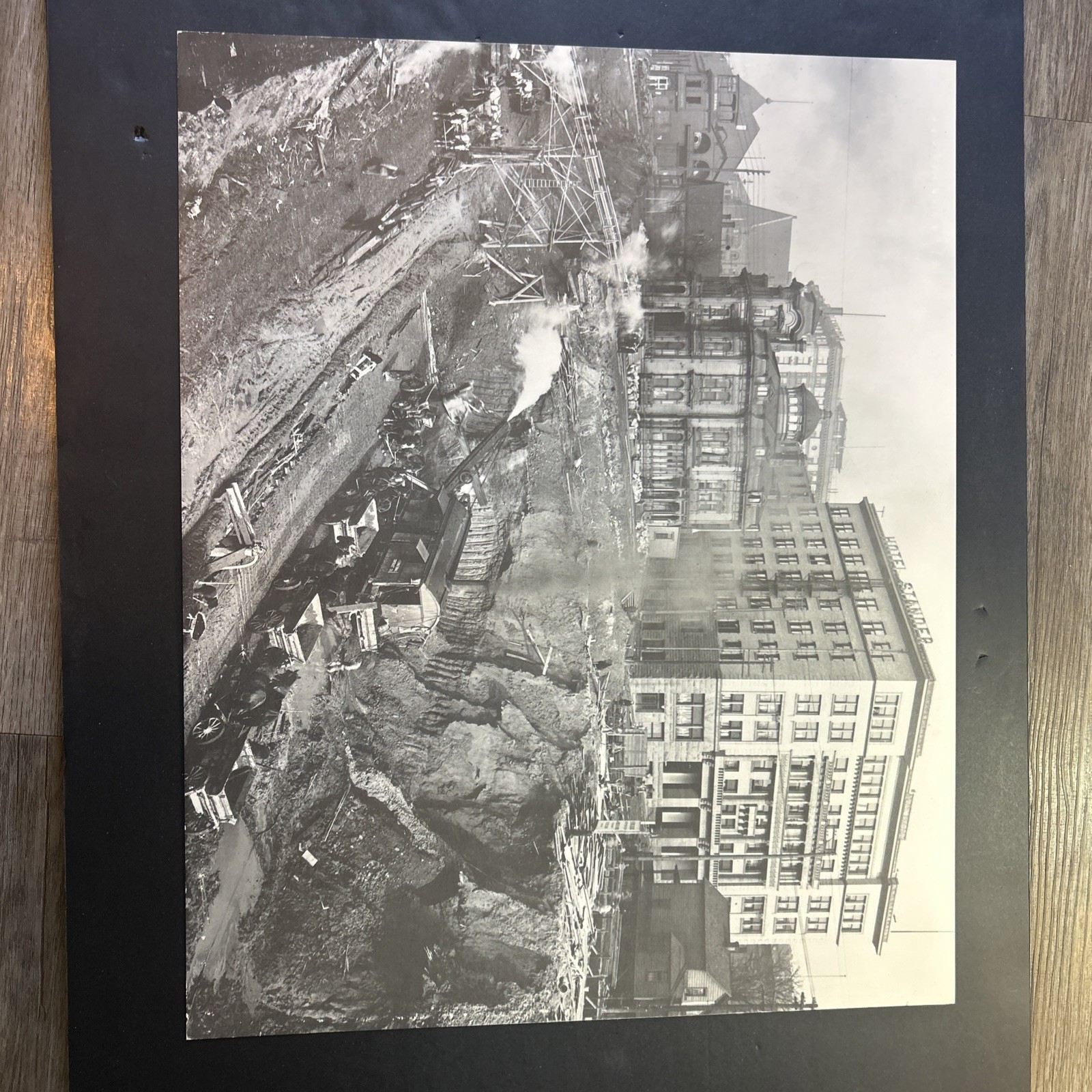 vintage photograph Print of the Seattle regrade project Dated 1907