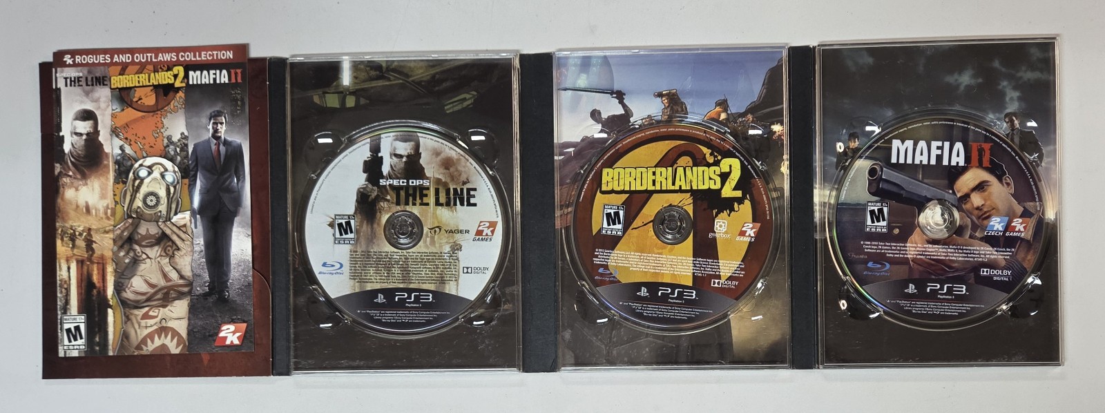 2K Rogues and Outlaws PS3 Collection w/Spec Ops Line - Borderlands 2 - Mafia 2