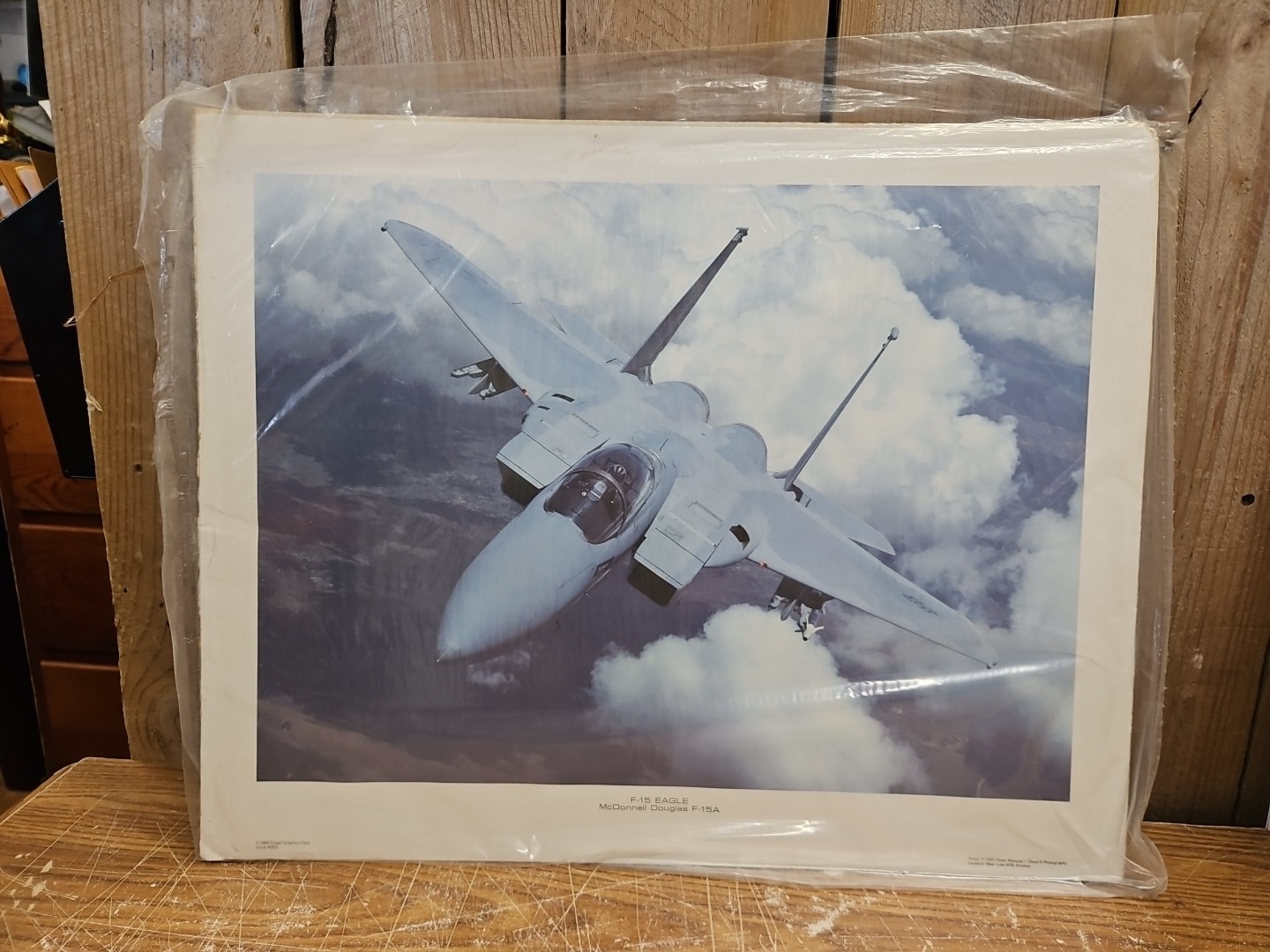 F-15 Eagle Mcdonnell Douglas Print Vintage Power Graphics NOS 20”x16” Rare HTF