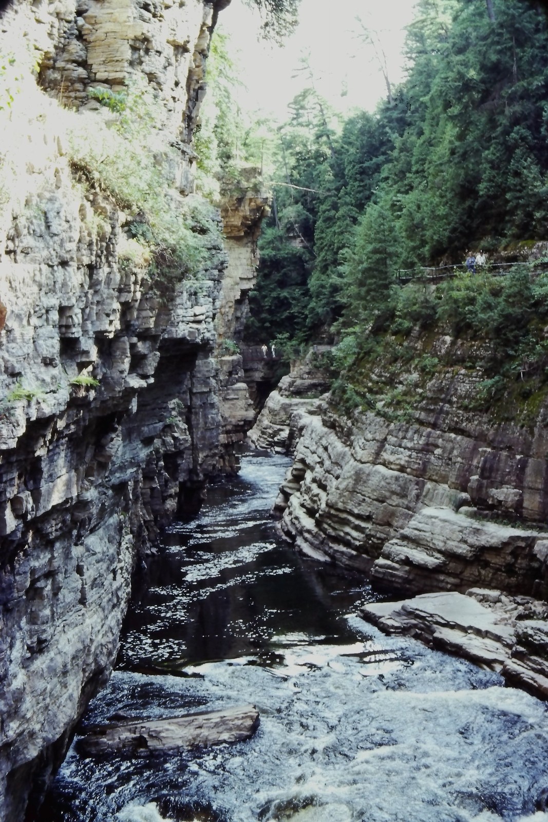 c1970\'s 35mm Slide, Ausable Chasm Gorge River New York State forest Stone Canyon