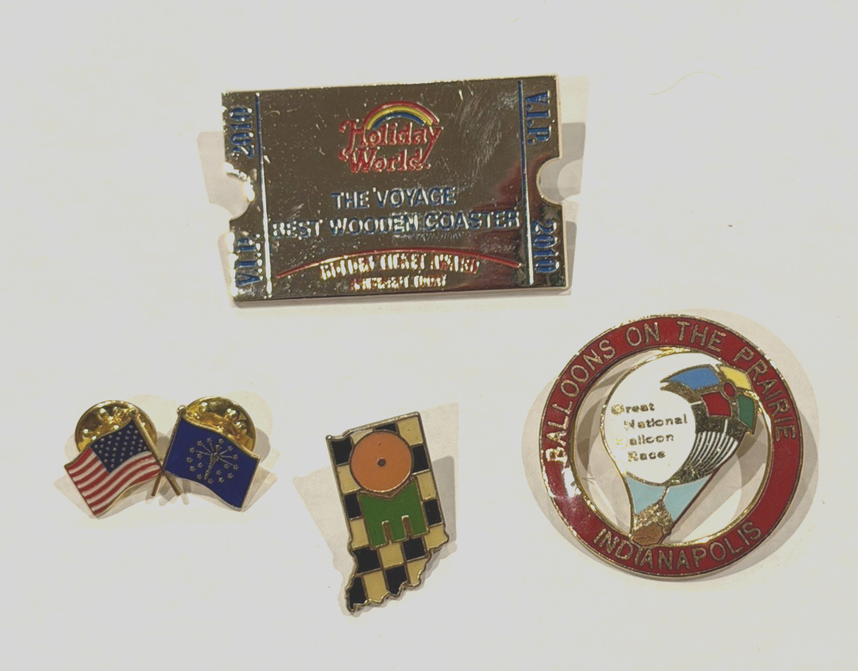 INDIANA ODYSSEY OF MIND HOLIDAY WORLD BALLOONS ON THE PRAIRIE LAPEL PINS LOT 4