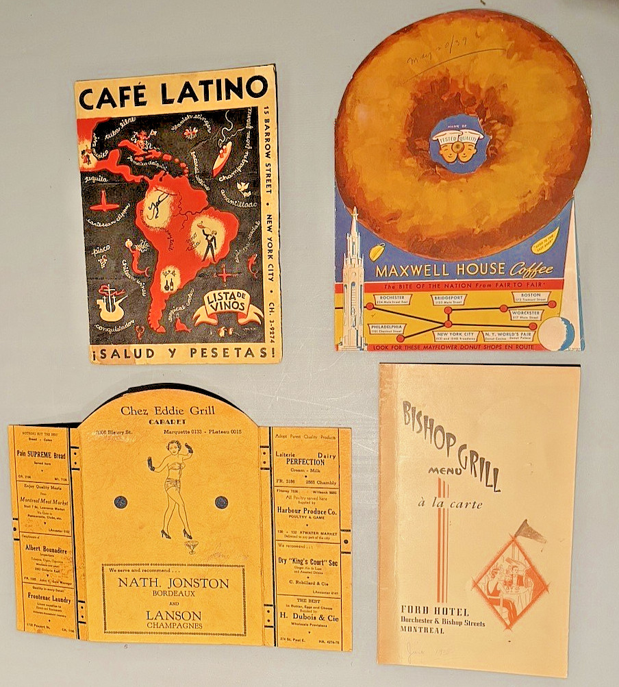 1938 NYC Nightclub & World's Fair Menu LOT from Toronto Socialite's Collection