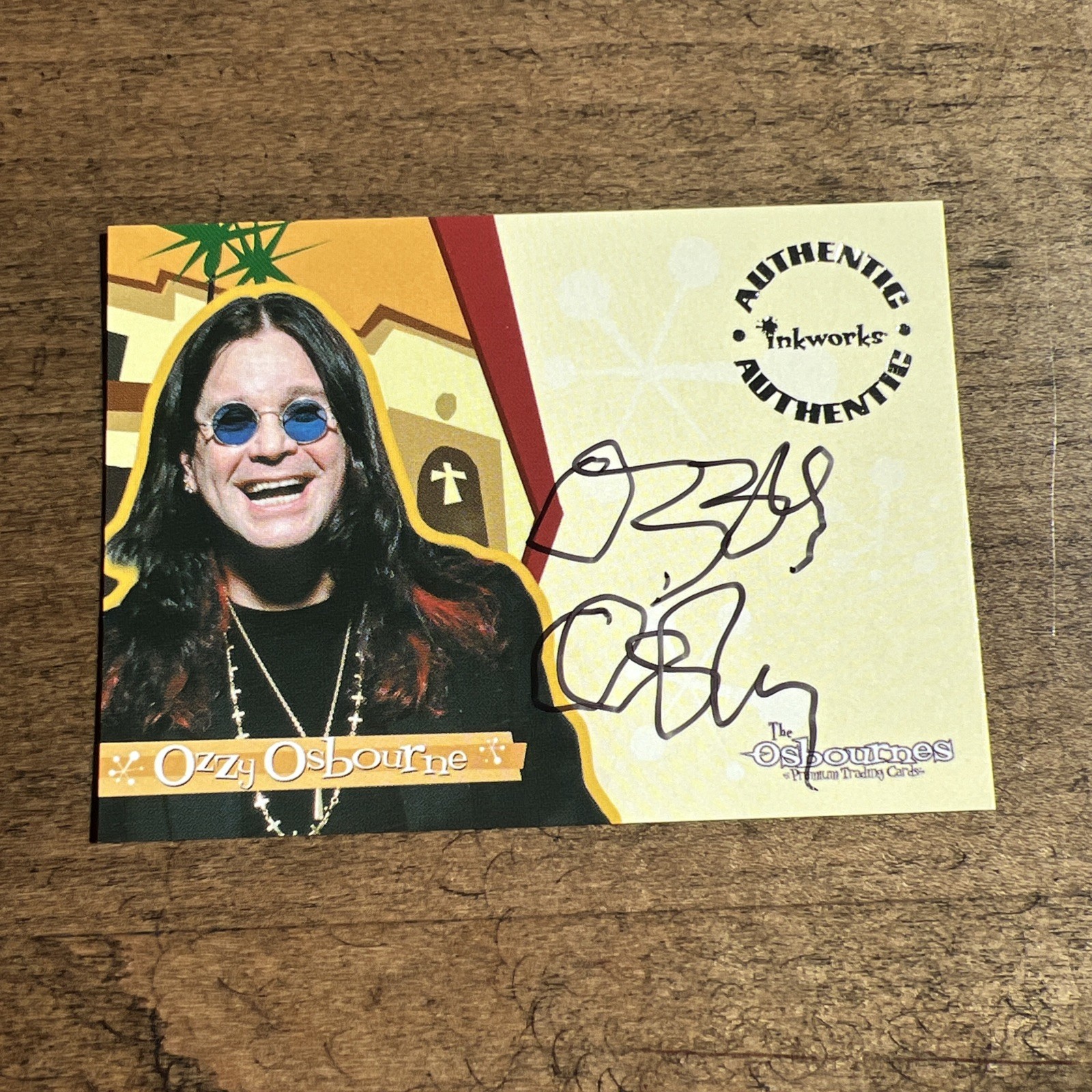 2002 INKWORKS OSBOURNES AUTOGRAPH A1 OZZY OSBOURNE AUTO BLACK SABBATH ON CARD