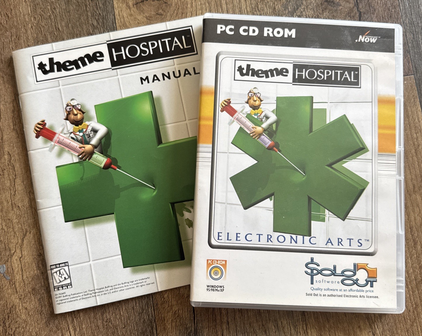 Theme Hospital PC CD-ROM Game / Vintage Retro Bullfrog with MANUAL and Case Nice