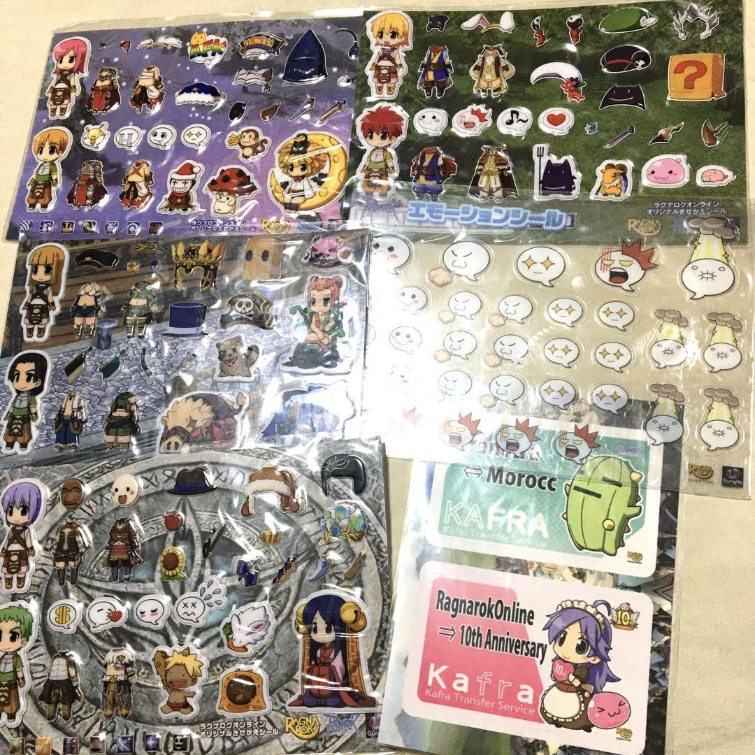 Ragnarok Online Sticker Set Lot of 6 Dress-up IC Card Sticker Emotion Original