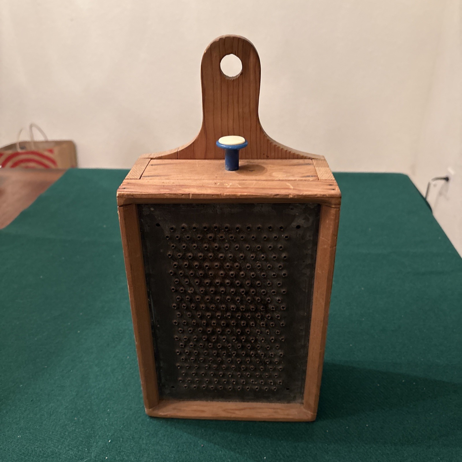Vintage Primitive Wooden Grater Box Drawer Kitchen Wall Hanging 13 1/2”