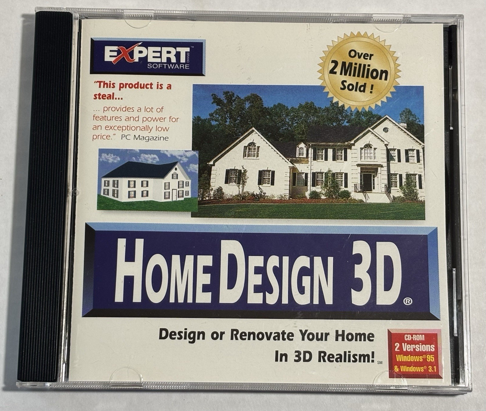 Home Design 3D (Windows PC, 1997) Expert Software USED EXCELLENT SHAPE CD-ROM