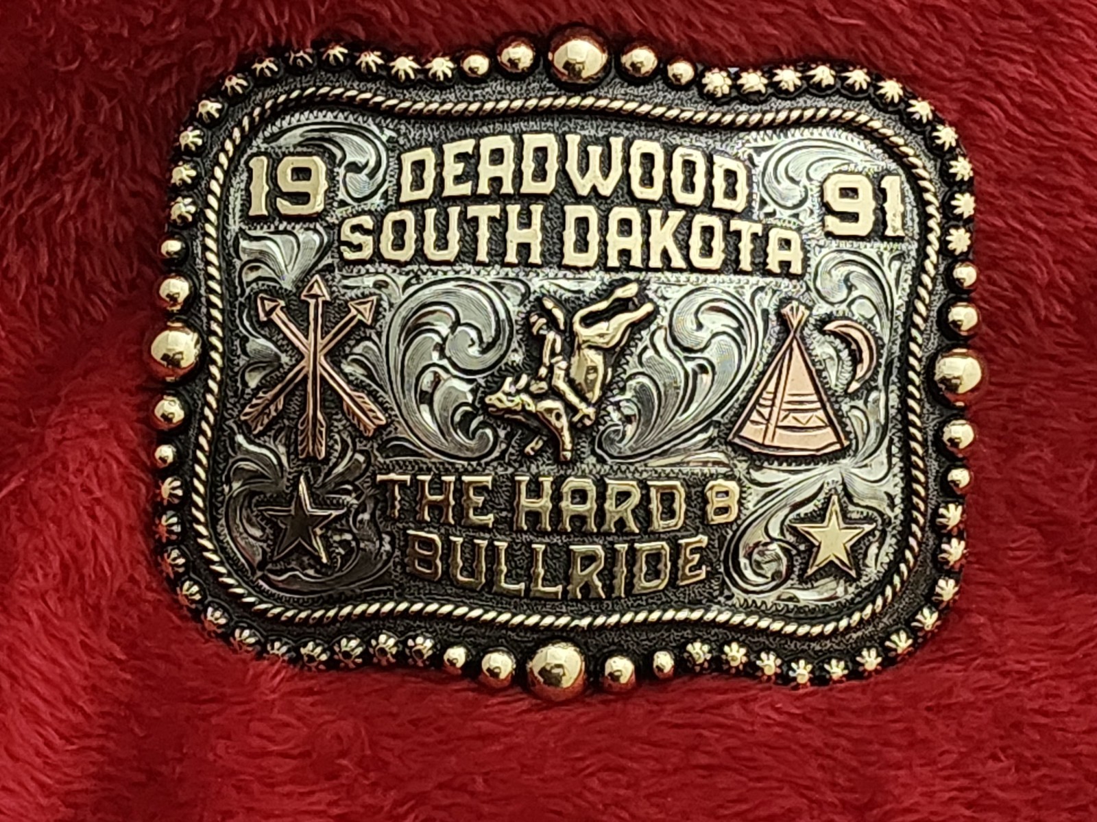 Rodeo☆1991☆X~Treme Bull Riding Champion Trophy Buckle☆Deadwood South D.☆Rare☆R49