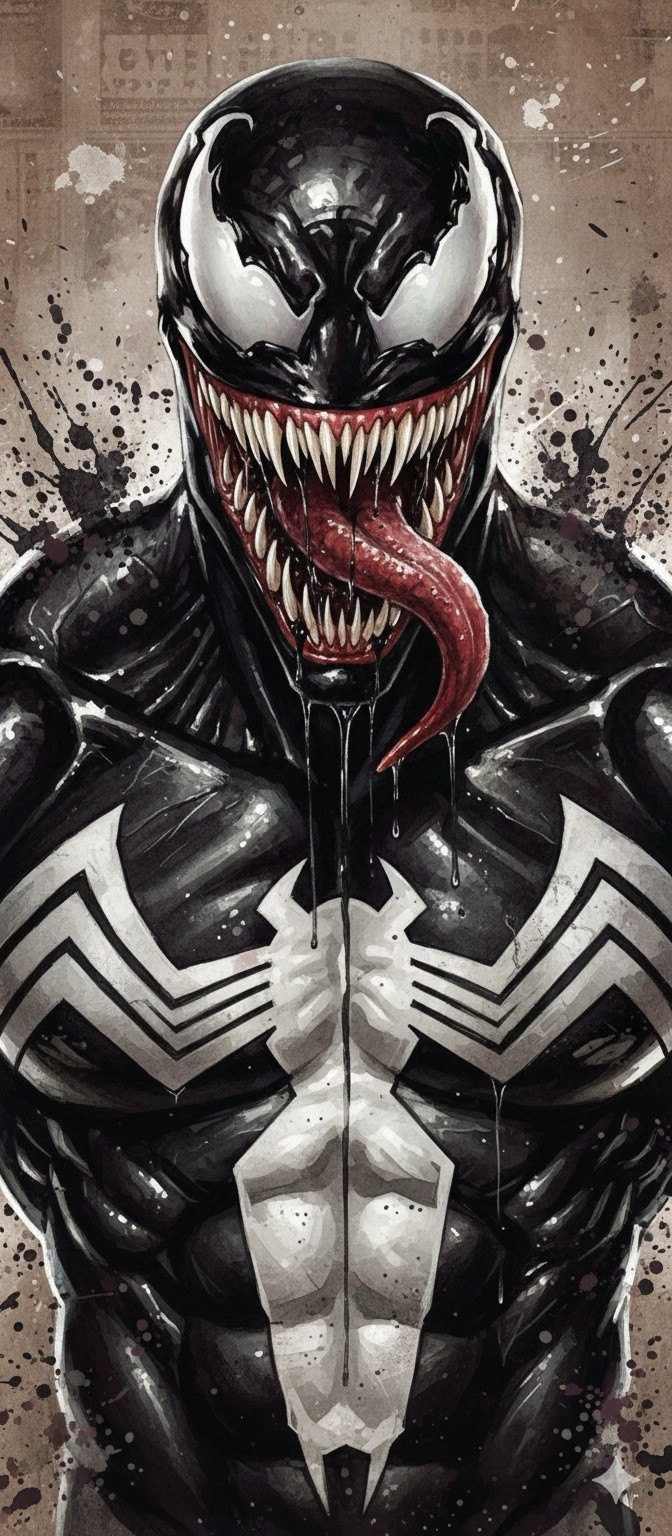 Marvel Venom Symbiote Art Poster Comic Style Wall Decor 24x36 - Unframed