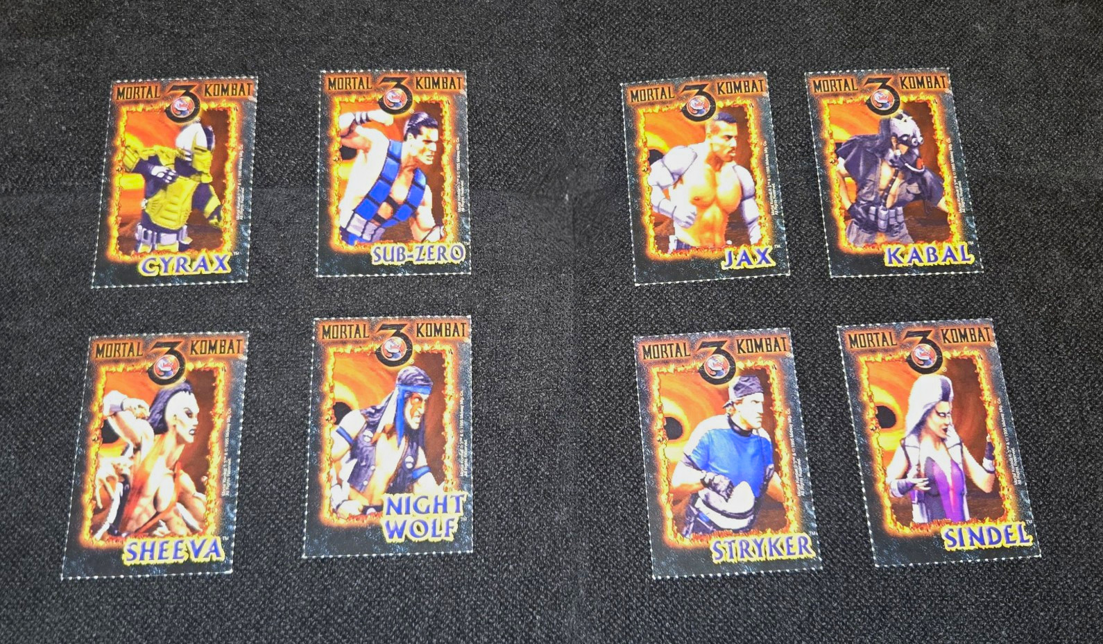 Midway Mortal Kombat 3 1996 Trading Cards 8-Card Lot Cyrax Sub-Zero Jax  NM/NM+