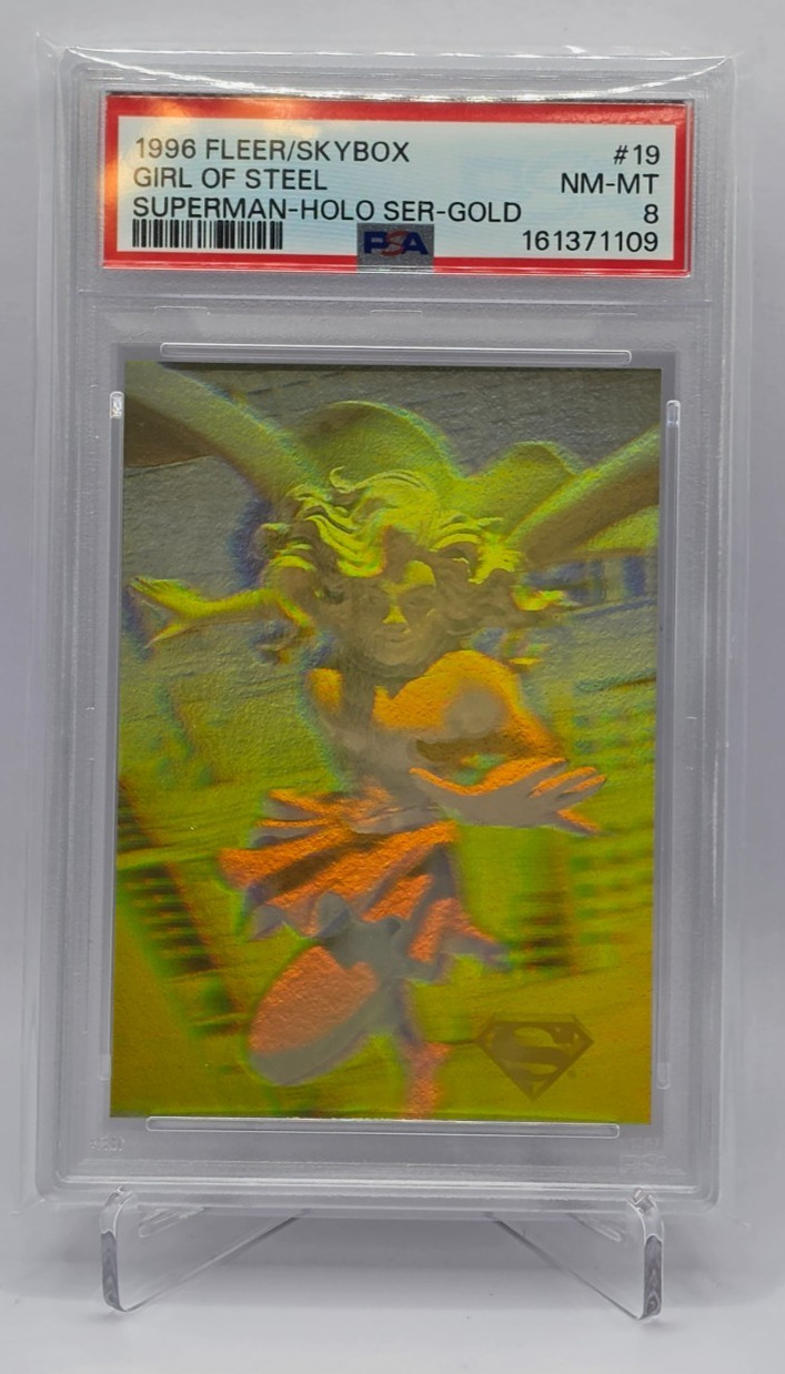 1996 Fleer SkyBox Superman Holo Series Gold Girl of Steel #19 PSA 8 Supergirl