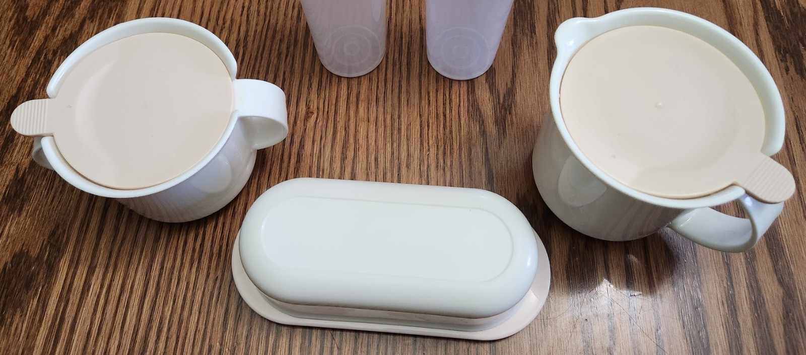 Vintage Tupperware Service Sugar Bowl, Creamer, Butter Dish