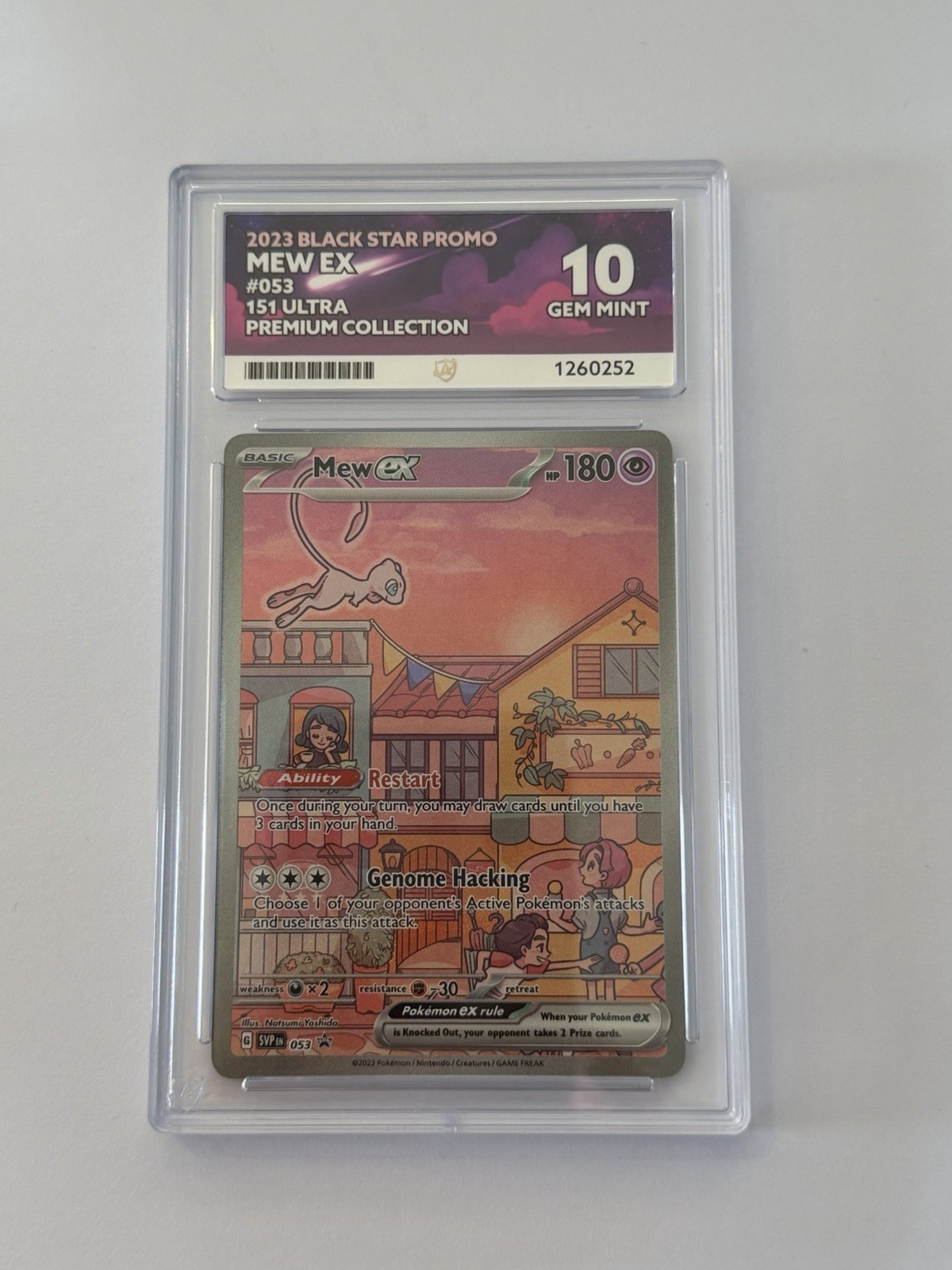 2023, Mew ex, #053, Black Star Promo, 151 Ultra, Premium Collection, ACE 10