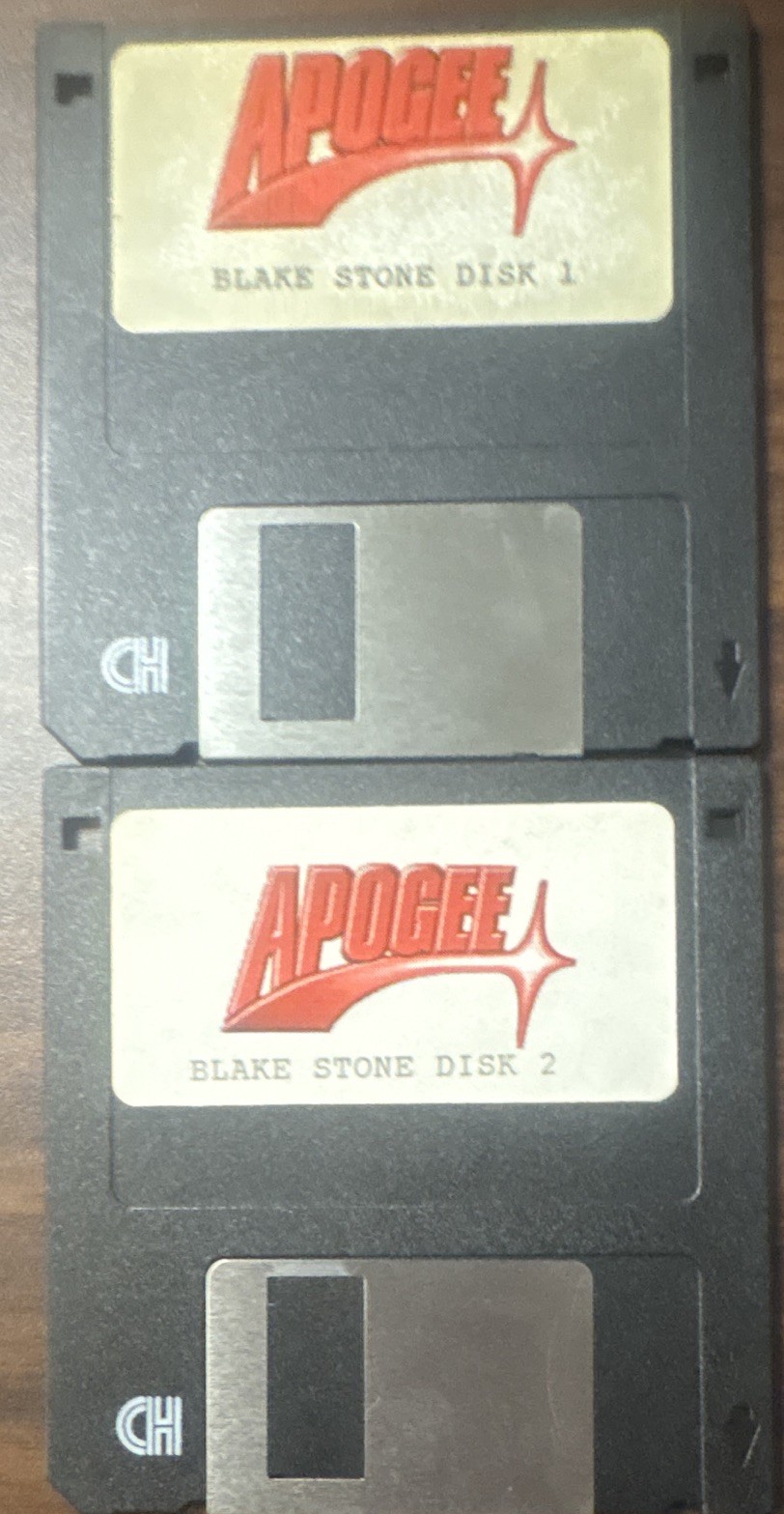 Apogee Blake Stone Shooter PC Game Floppy Disks Disk 1 & Disk 2