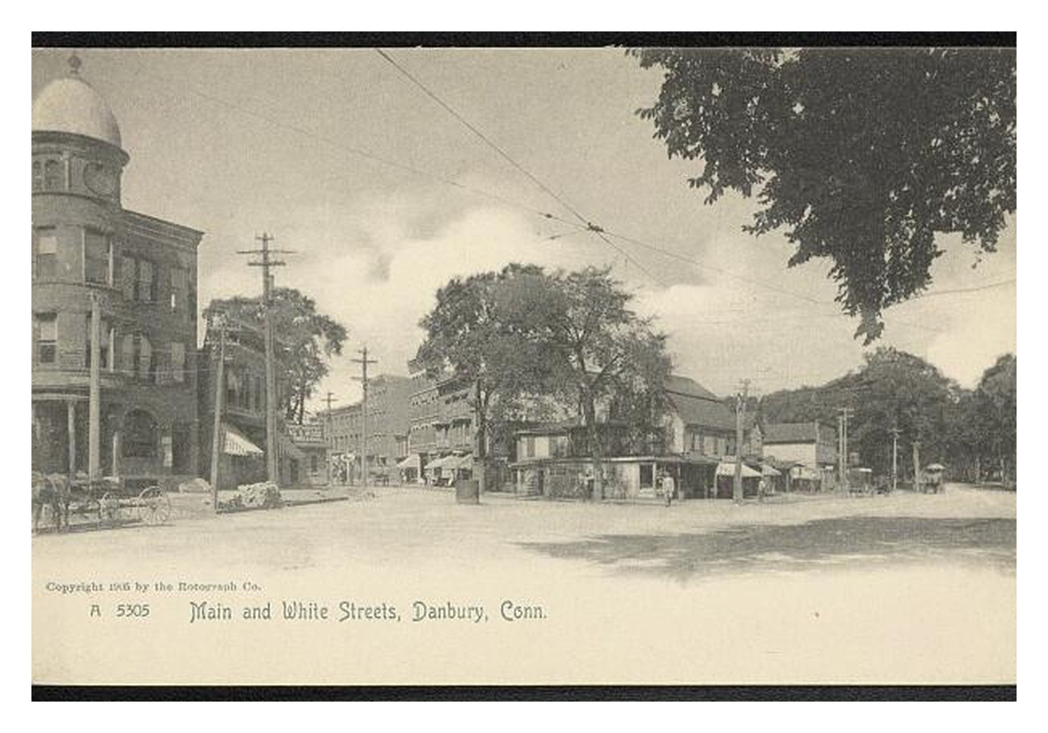 Danbury Connecticut Main and White Standard Postcard