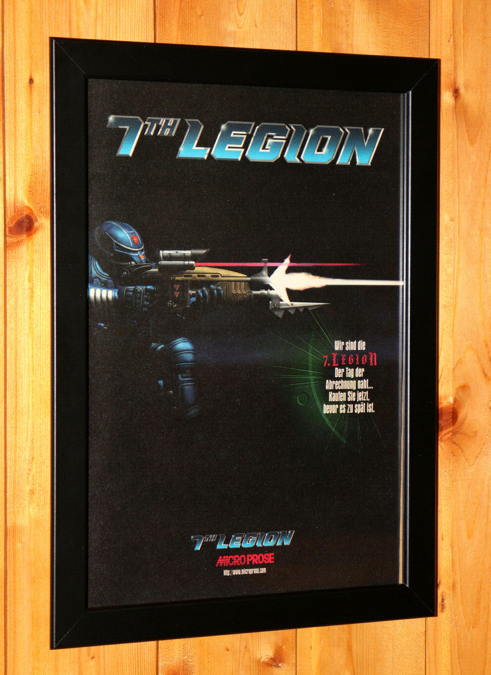 7th Legion Video Game Rare Small Poster / Vintage Ad Page Framed  