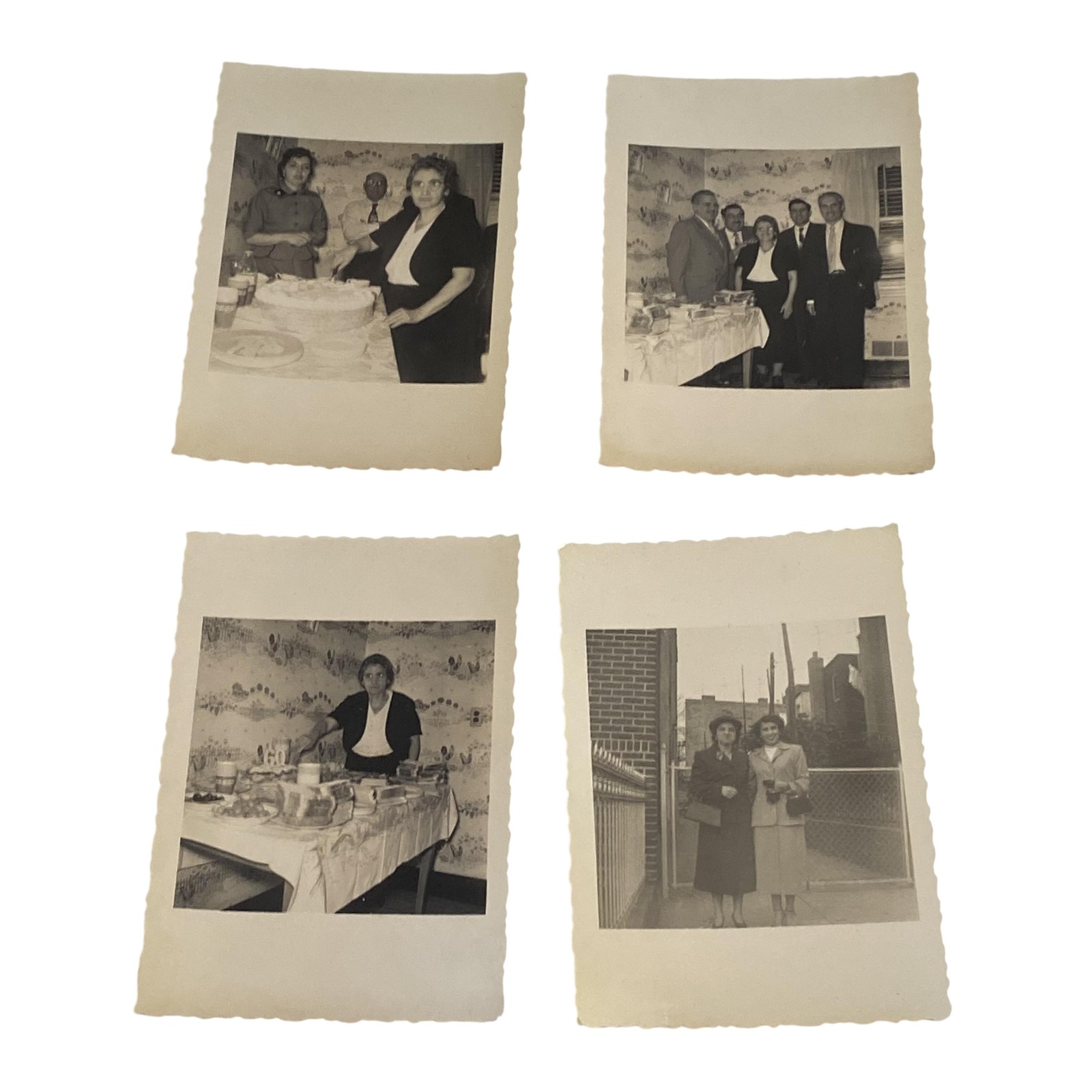 Vintage Italian American 60th Birthday Party Photos 4pc 2.5x3.5 B&W Original
