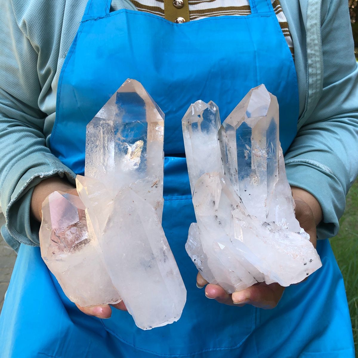2 pieces 5.56LB Natural Transparent White Quartz Crystal Cluster Specimen 6371