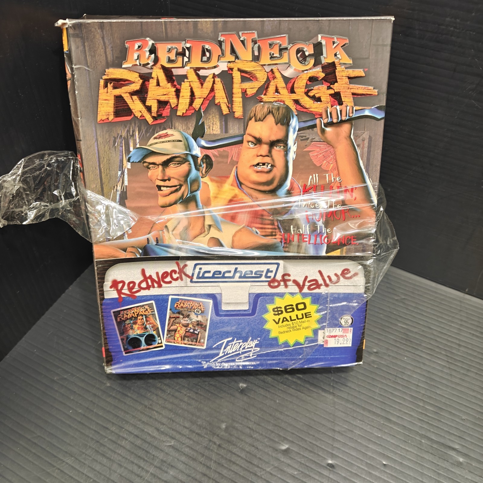 Redneck Rampage Ice Chest of Value PC Big Box + Disc 1998 Untested