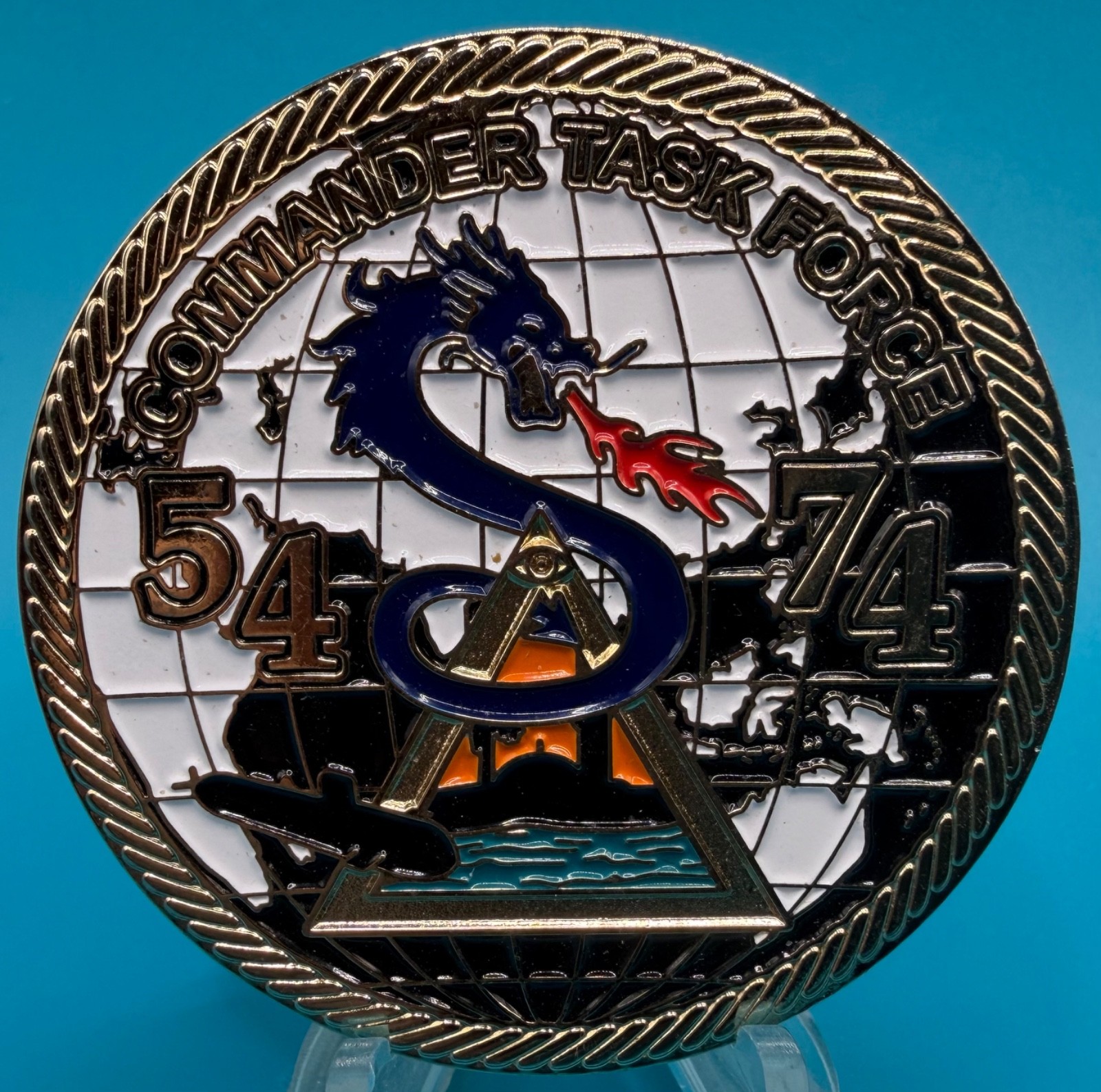 USN Commander Submarine Group 7 Task Force 54/74 VHTF Military Challenge Coin