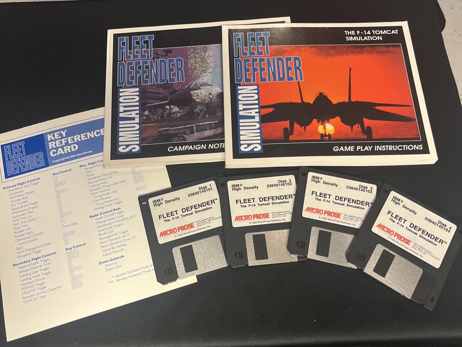 Fleet Defender F-14 Tomcat Simulation Microprose  PC IBM 1994